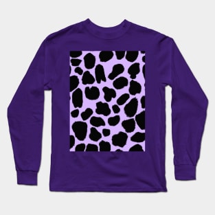 Purple Green Cow Hide Print Long Sleeve T-Shirt